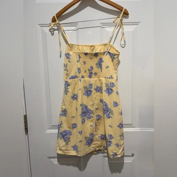 Forever 21 - Yellow Floral Mini Dress, Small - Picture 5 of 7
